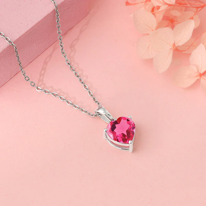 Silver Love Me Pendant With Link Chain - Image 2