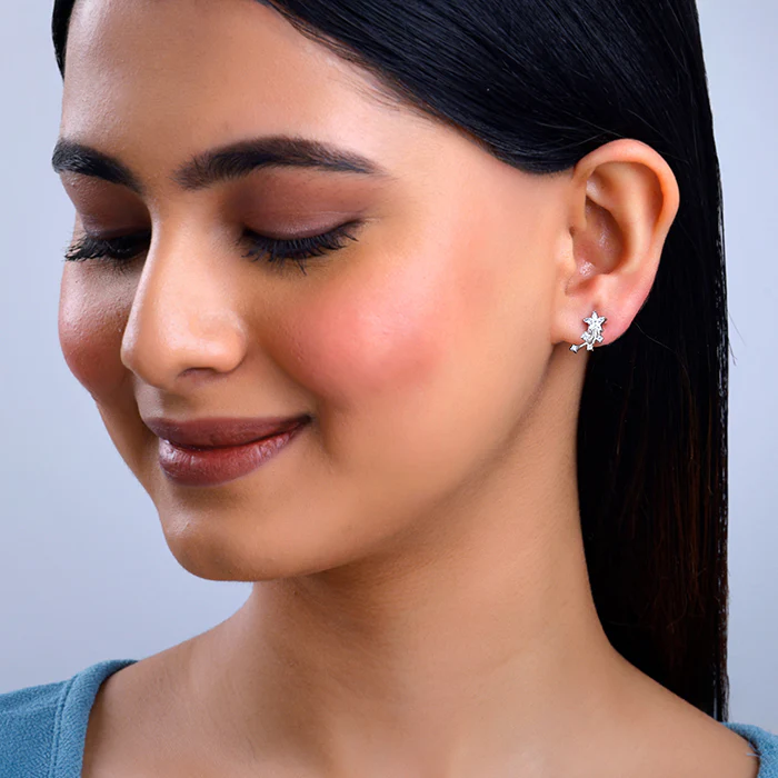 Silver Lucky Star Earrings - Image 3
