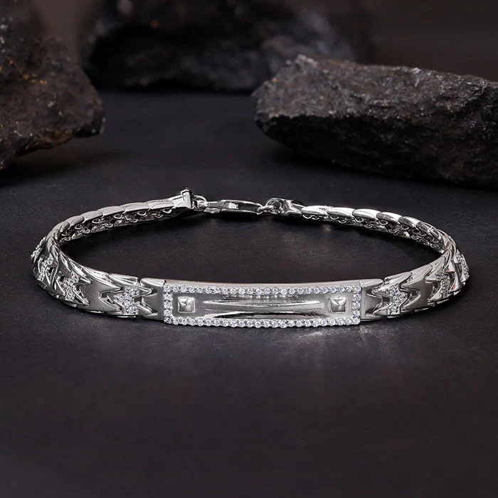 Silver Majestic Verge Bracelet For Him - Image 2
