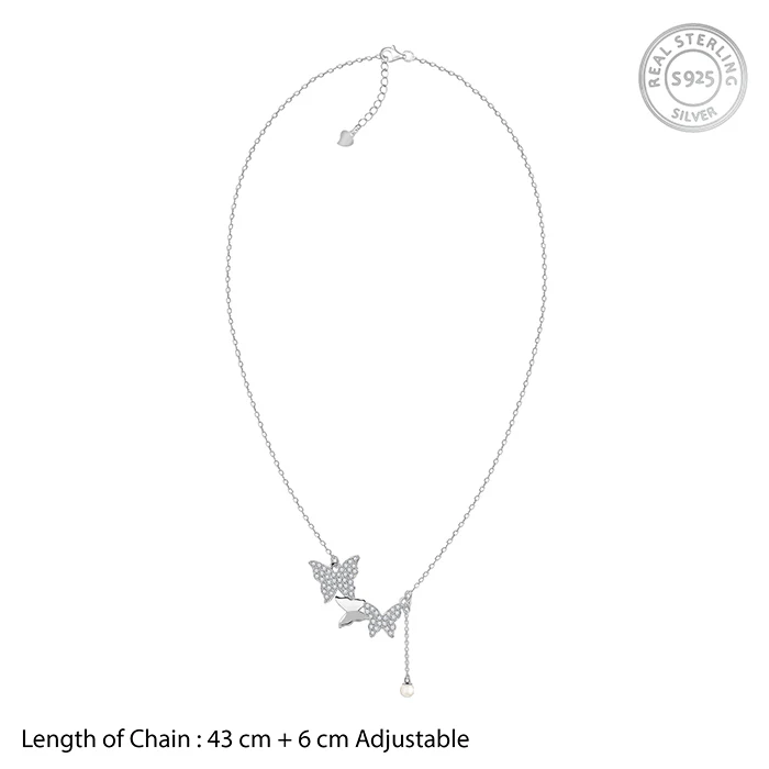 Silver Meryl Pearl Necklace - Image 5
