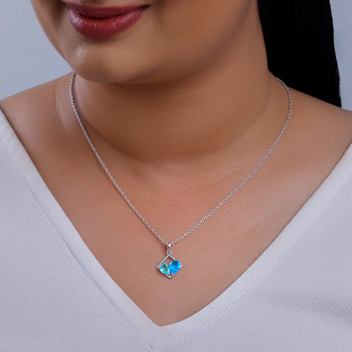 Silver Met Love Pendant With Link Chain - Image 3