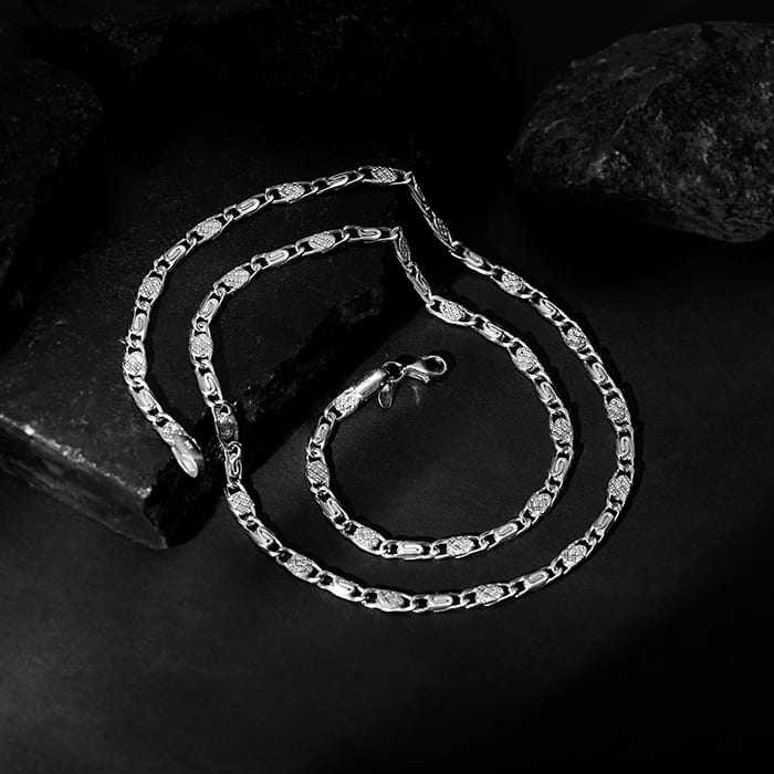 Silver Metal Mingle Chain for Him - Image 3