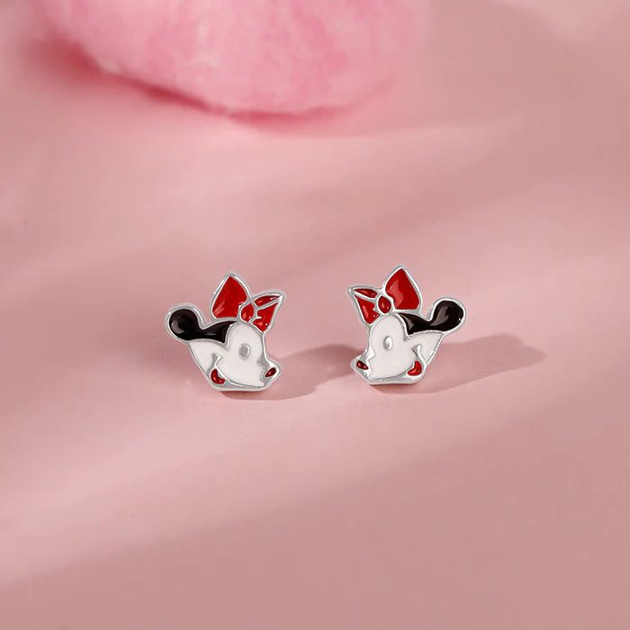 Silver Minnie Mouse Studs For Kids - Image 2