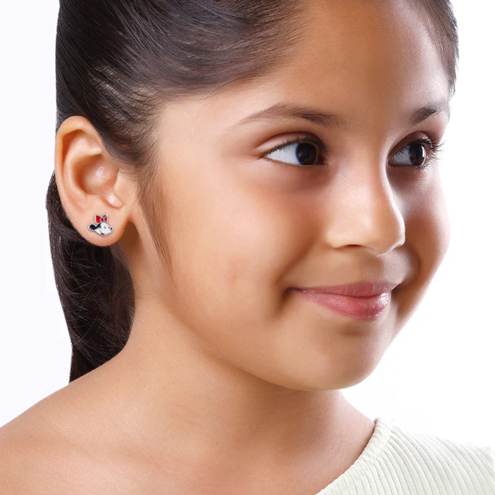 Silver Minnie Mouse Studs For Kids - Image 3