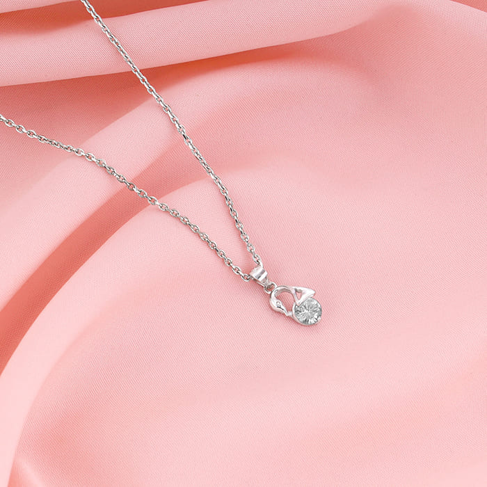 Silver Mini Swan Pendant with Link Chain - Image 2