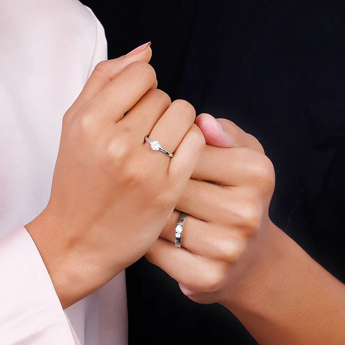 Anushka Sharma Silver Minimal Couple Rings - Image 3