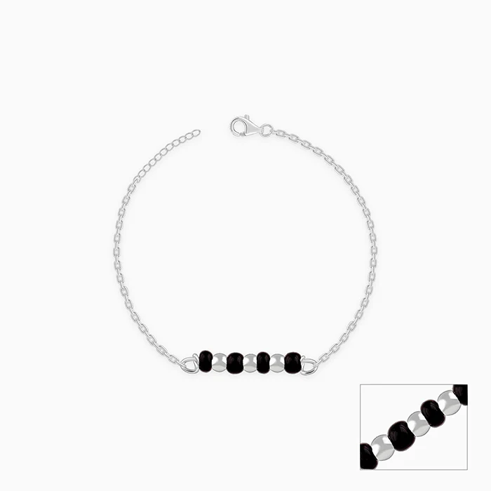 Silver Minimal Nazariya Kids Anklet - Image 5