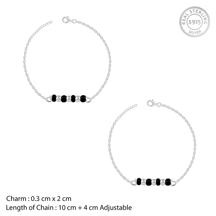 Silver Minimal Nazariya Kids Anklet - Image 7