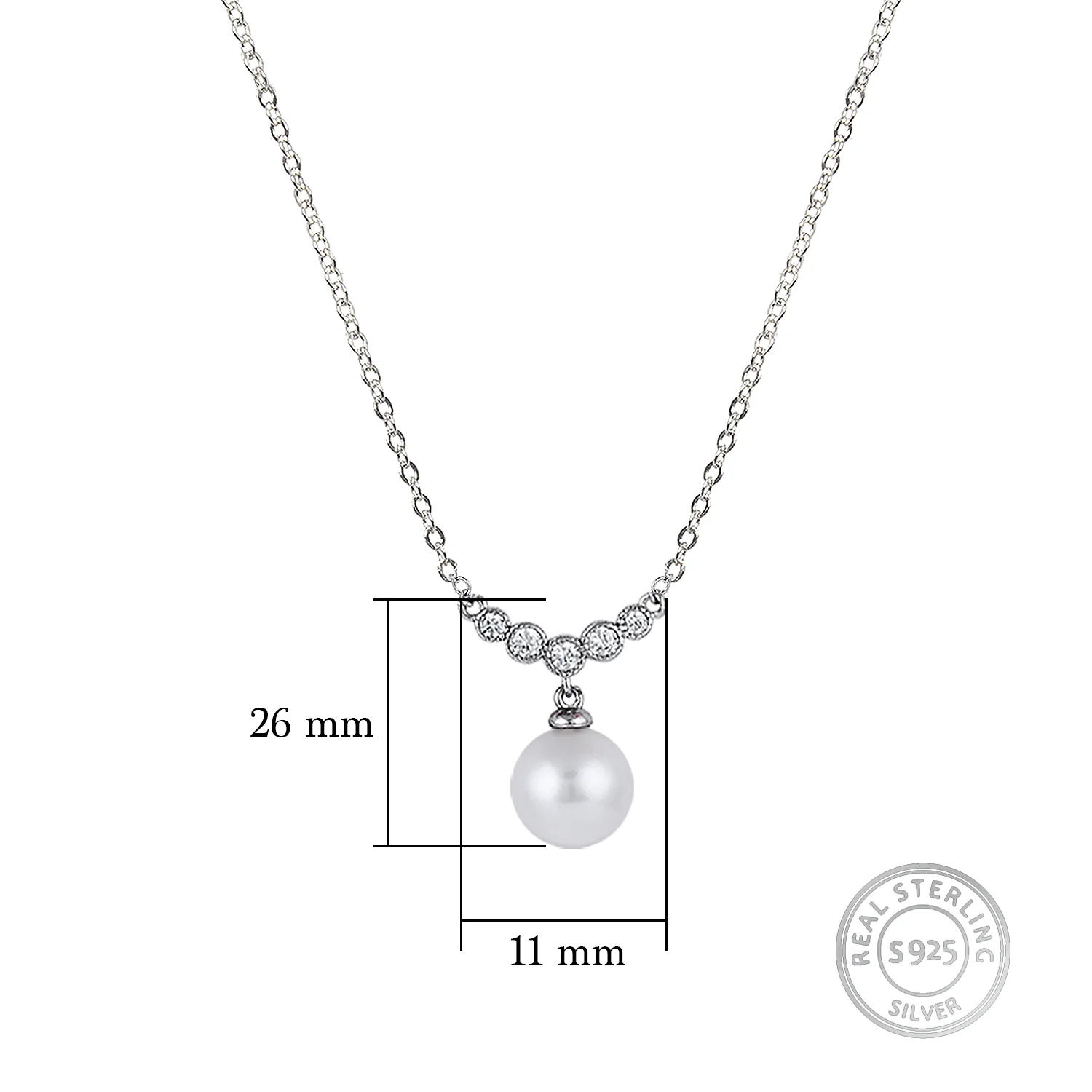 Silver Minimal Pearl Necklace - Image 4