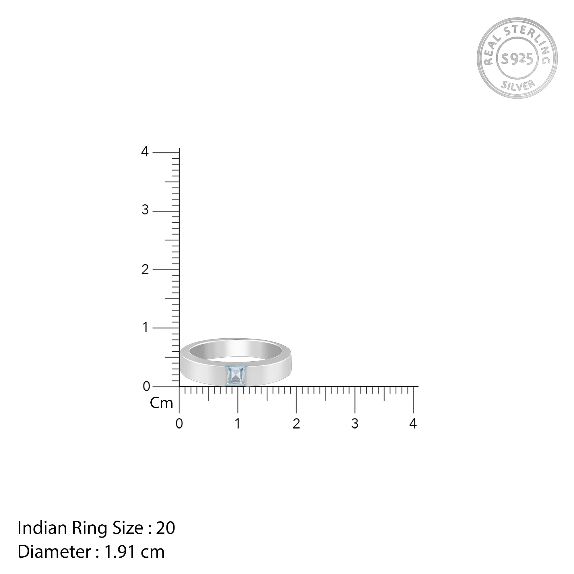 Silver Minimal Topaz Ring For Him - Image 5