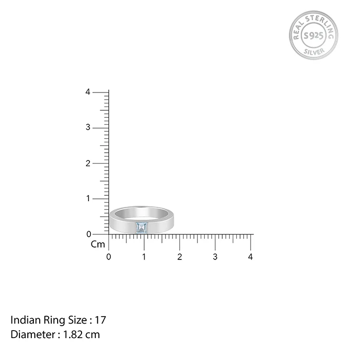 Silver Minimal Topaz Ring For Him - Image 6