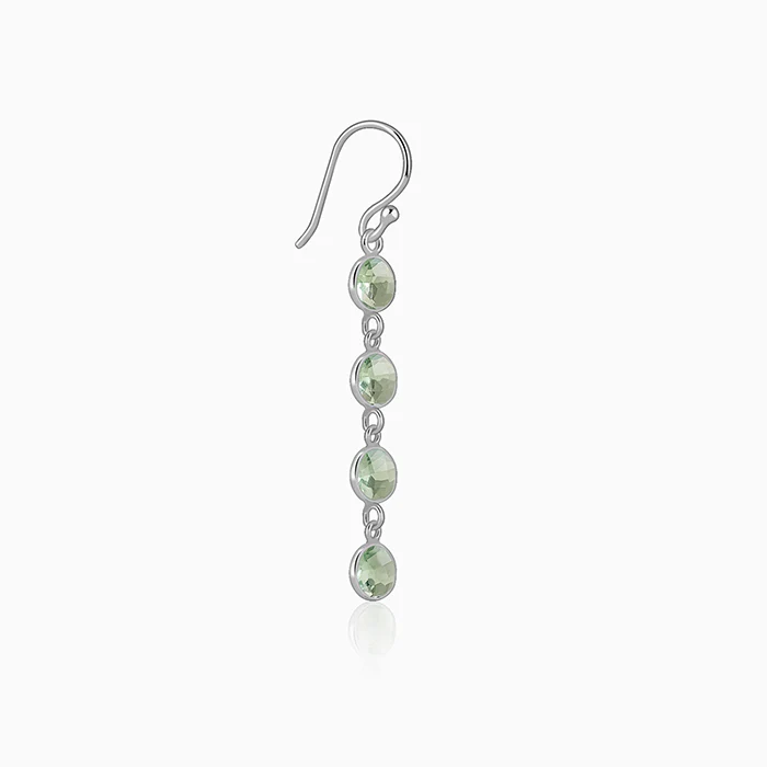 Silver Mint Drop Dangler Earrings - Image 4