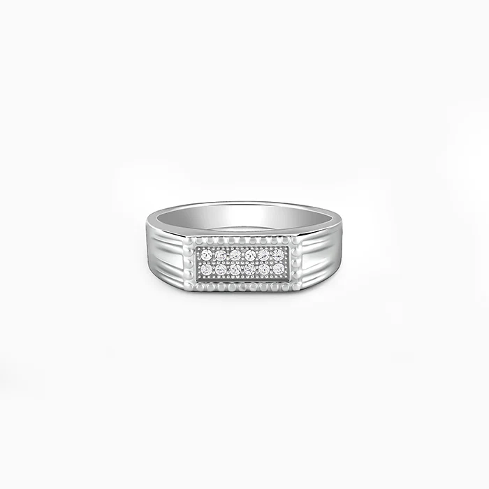 Silver Modern Simplicity Ring For Him