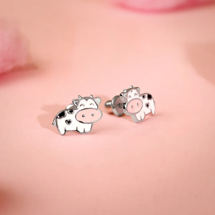 Silver Moo Kids Studs - Image 2