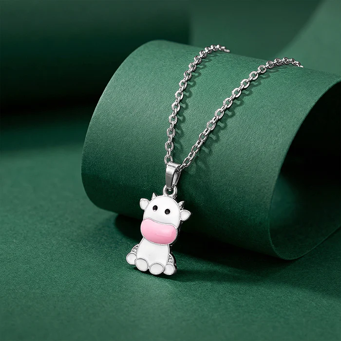 Silver Moo Magic Kids Pendant with Link Chain - Image 2