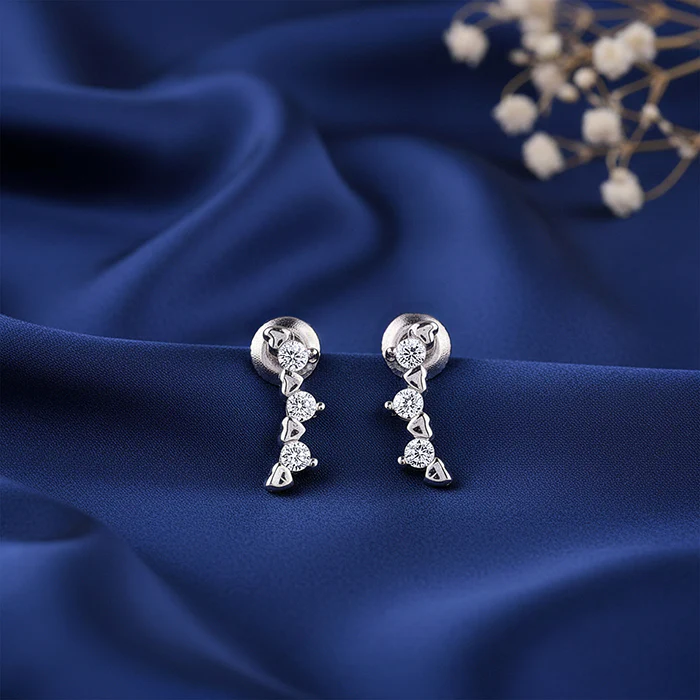 Silver Novia Stud Earrings - Image 2