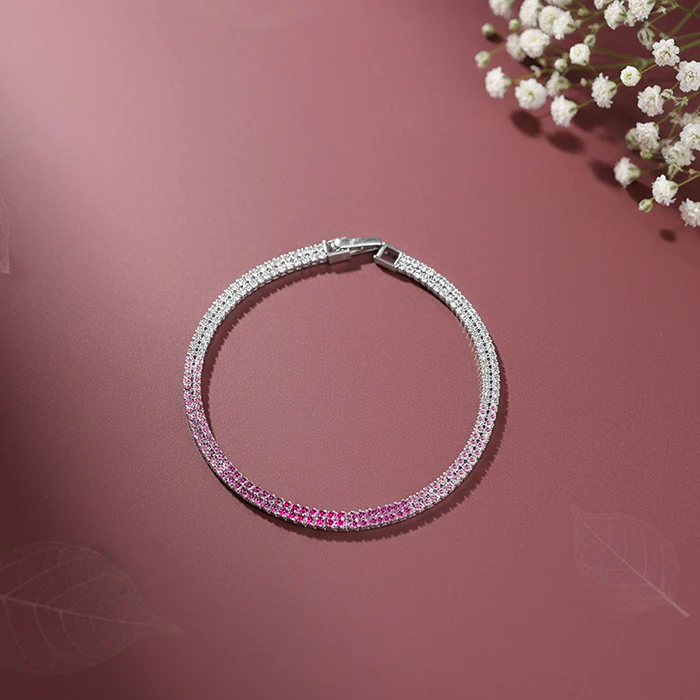 Silver Ombre Line Tennis Bracelet - Image 2