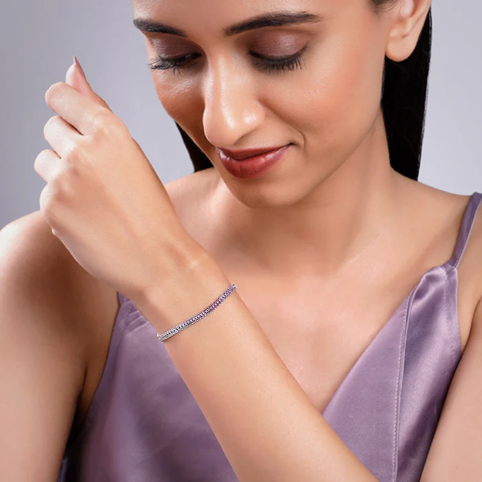 Silver Ombre Line Tennis Bracelet - Image 3
