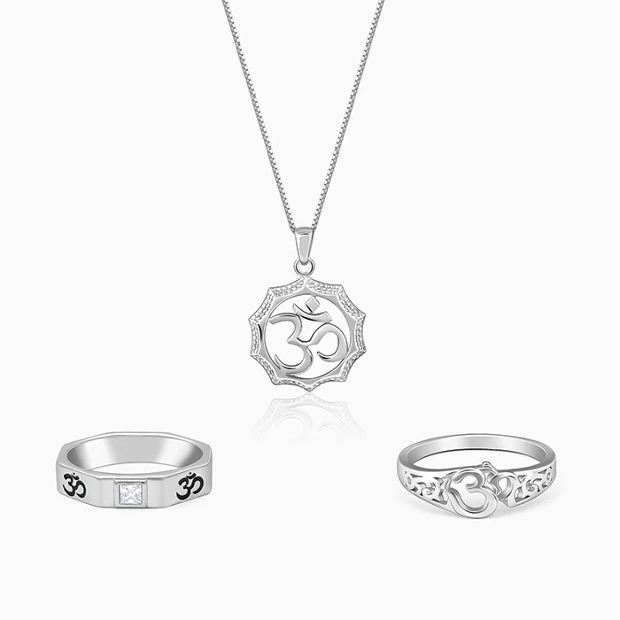 Silver Omkara Set For Him - Image 2