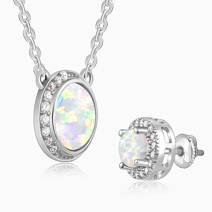 Silver Opal Moon Set - Image 4