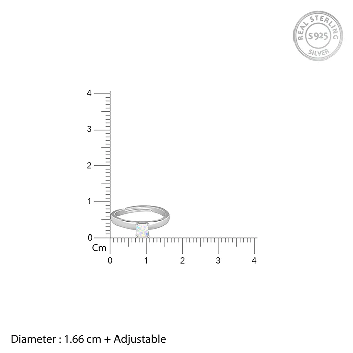 Silver Opal Square Ring - Image 5