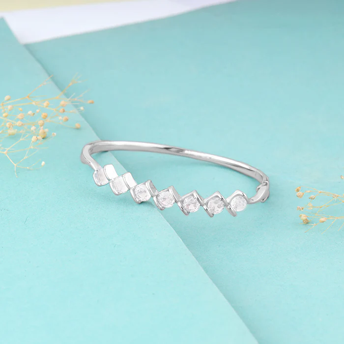 Silver Zircon Order of Opulence Bangle Bracelet - Image 2