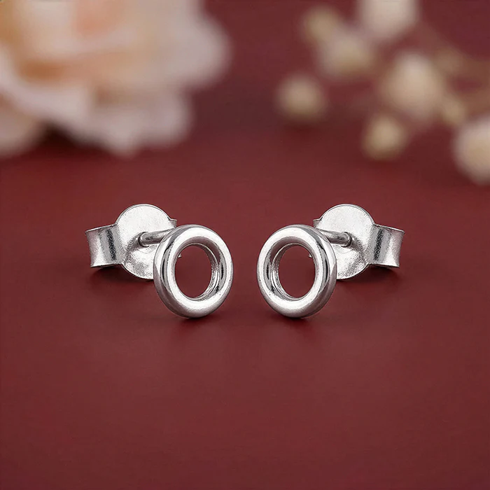 Silver Orbit Stud Earrings - Image 2