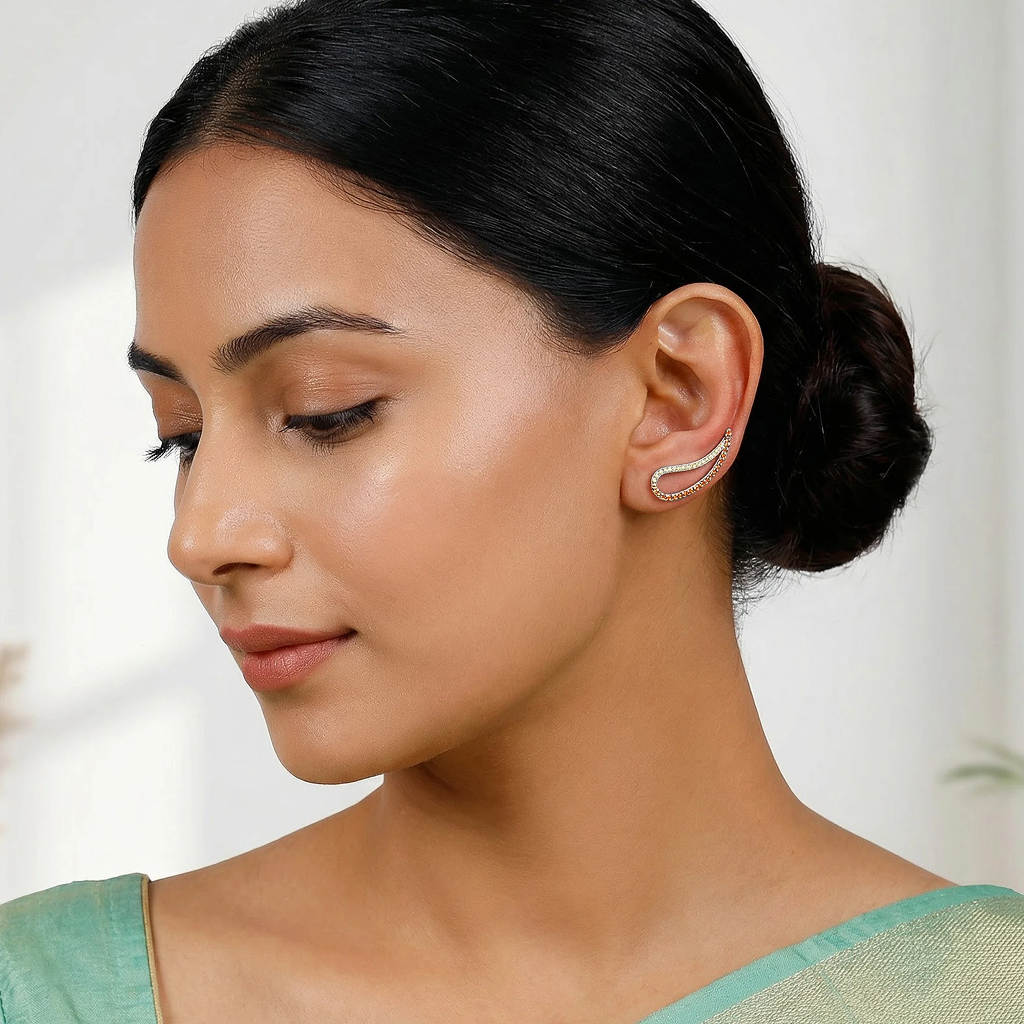 Silver Oshun Earrings (Clip On) - Image 3