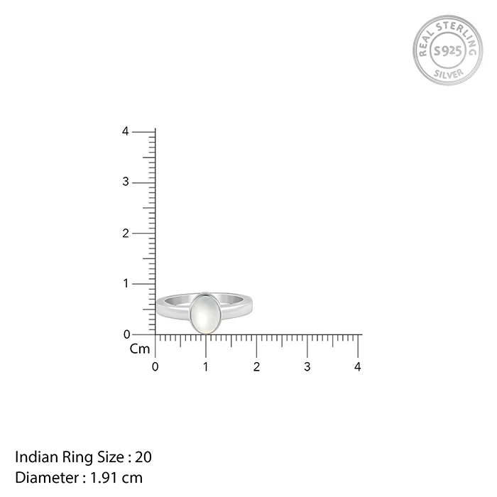Silver Oval Moonstone Ring For Him - Image 5