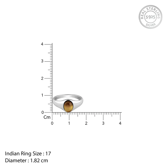 Silver Oval Tiger Eye Ring For Him - Image 5