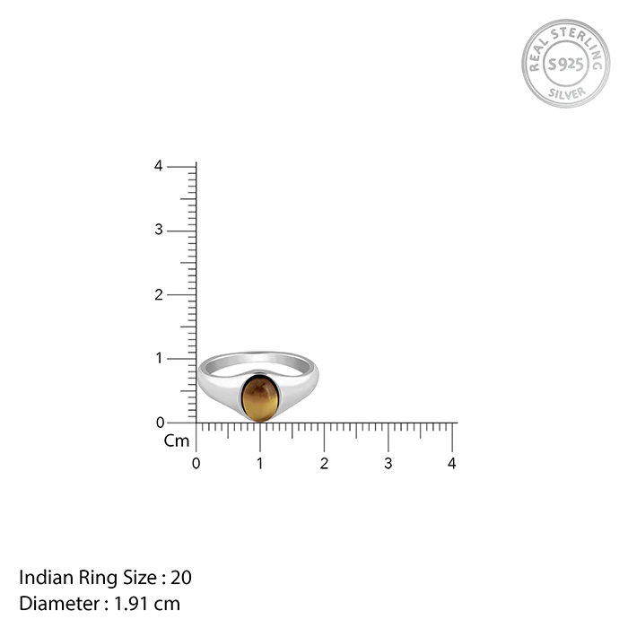 Silver Oval Tiger Eye Ring For Him - Image 6