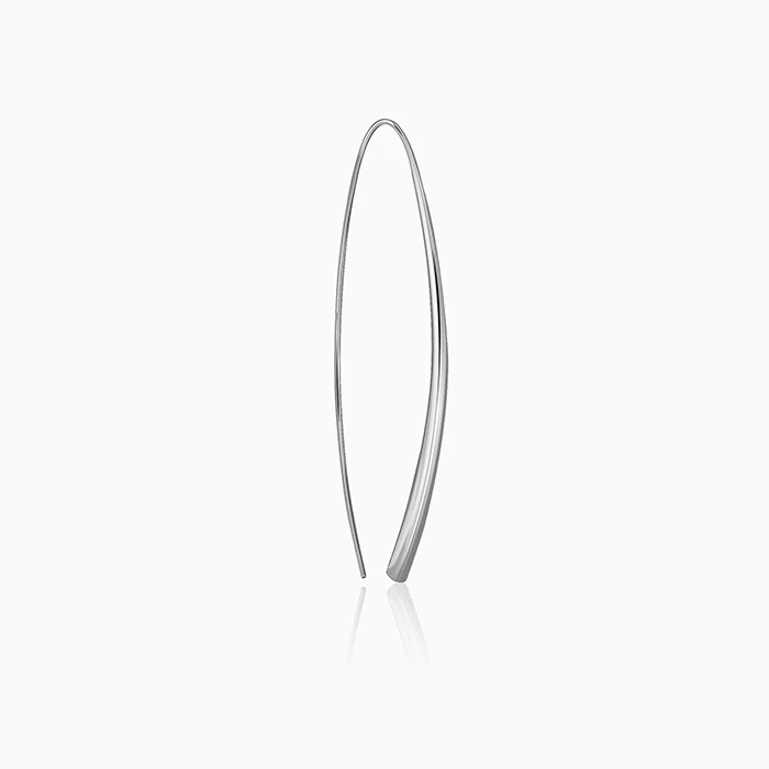 Silver Parabola Hoop Earrings - Image 4