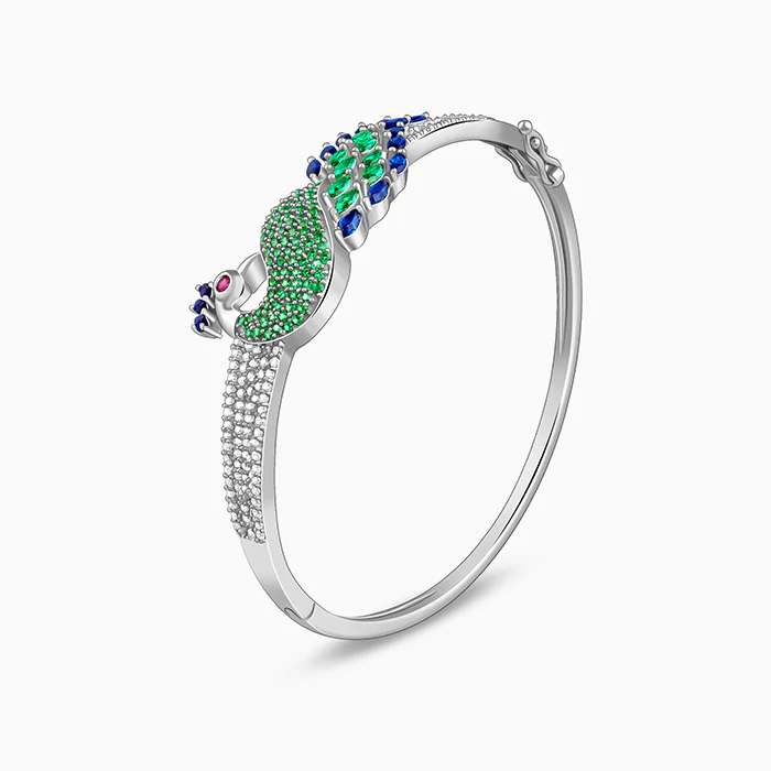 Silver Peacock Parade Bracelet - Image 4