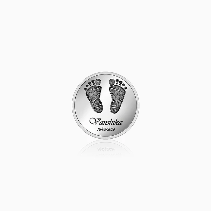 Silver Personalised Baby Birthday Coin - Image 4