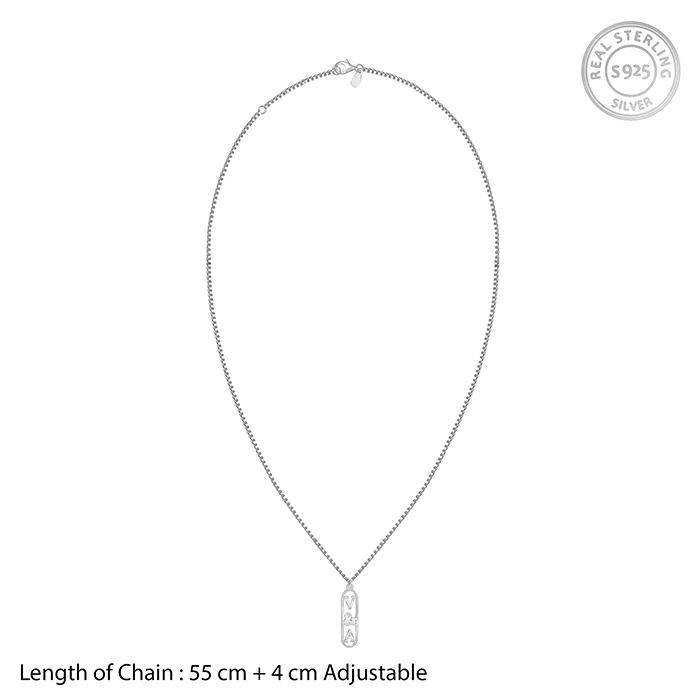 Silver Personalised Bar Initial Pendant For Him - Image 5