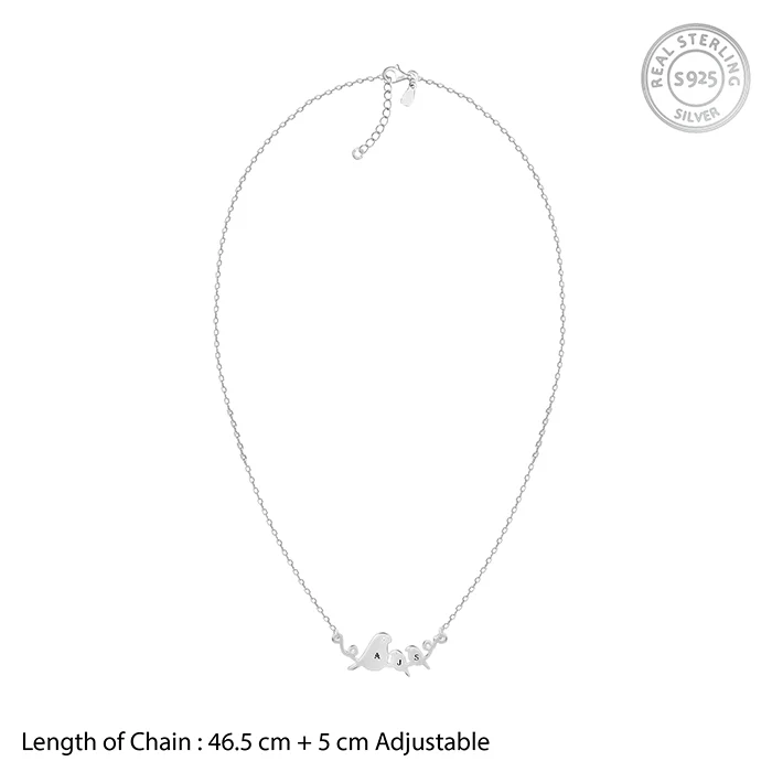 Silver Personalised Birdie Initial Necklace - Image 5