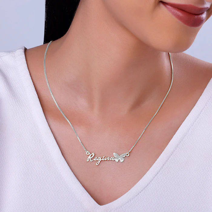 Silver Personalised Butterfly Pendant - Image 4