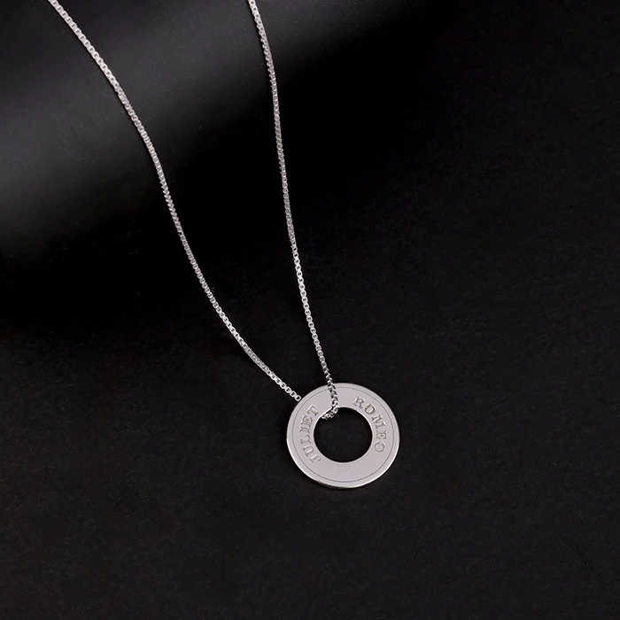 Silver Personalised Circular Pendant For Him - Image 2