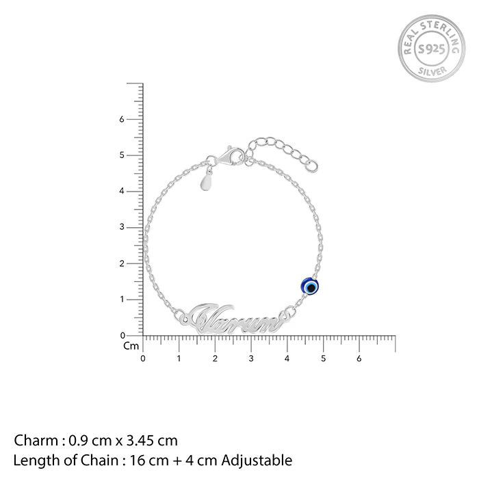 Silver Personalised Classic Evil Eye Bracelet - Image 3