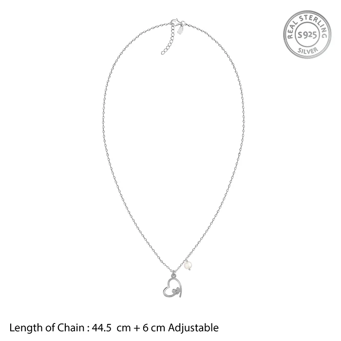 Silver Personalised Classic Heart Necklace - Image 6