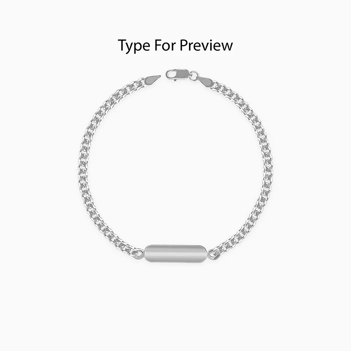 Silver Personalised Cuban Bracelet for Him
