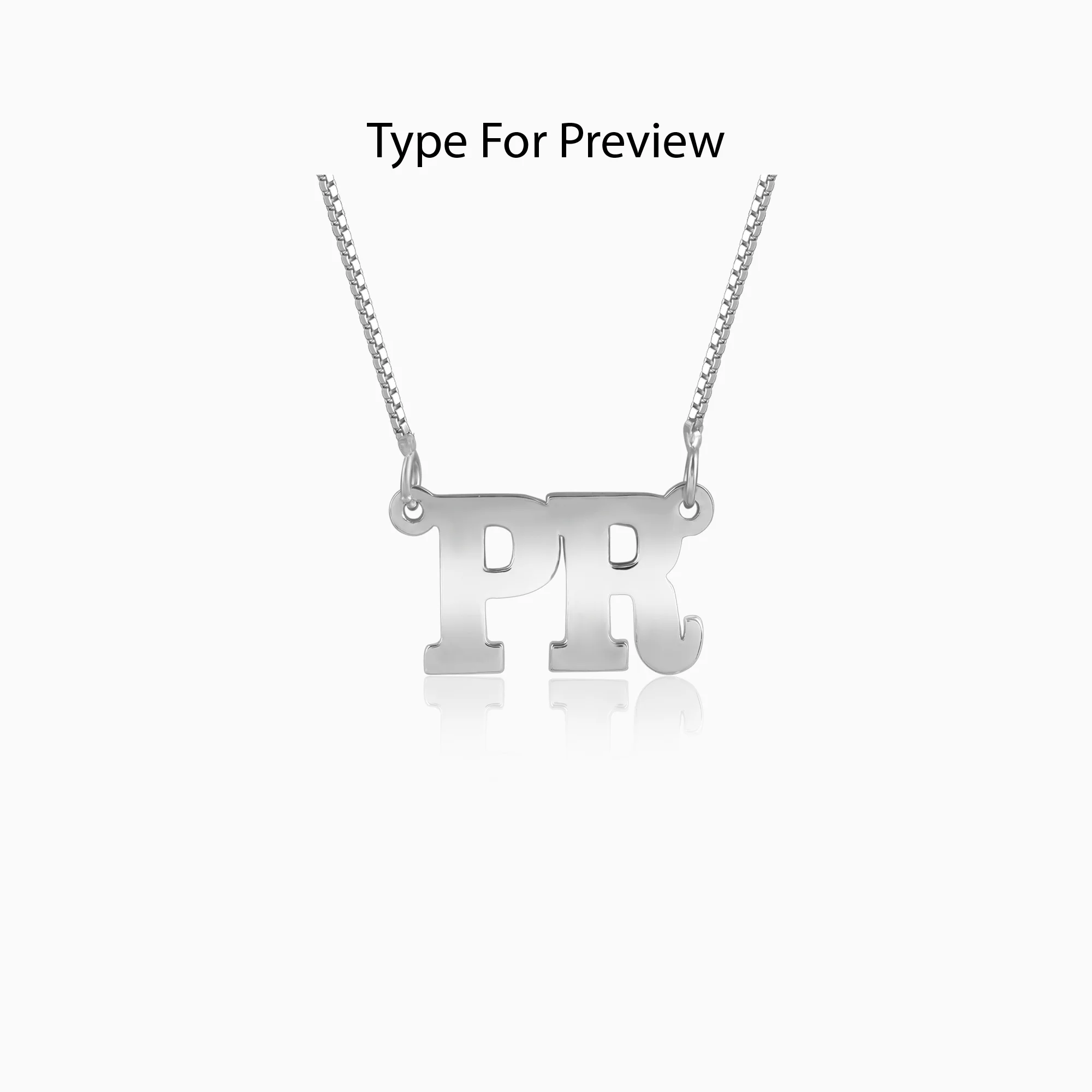 Silver Personalised Dual Initial Necklace - Image 2