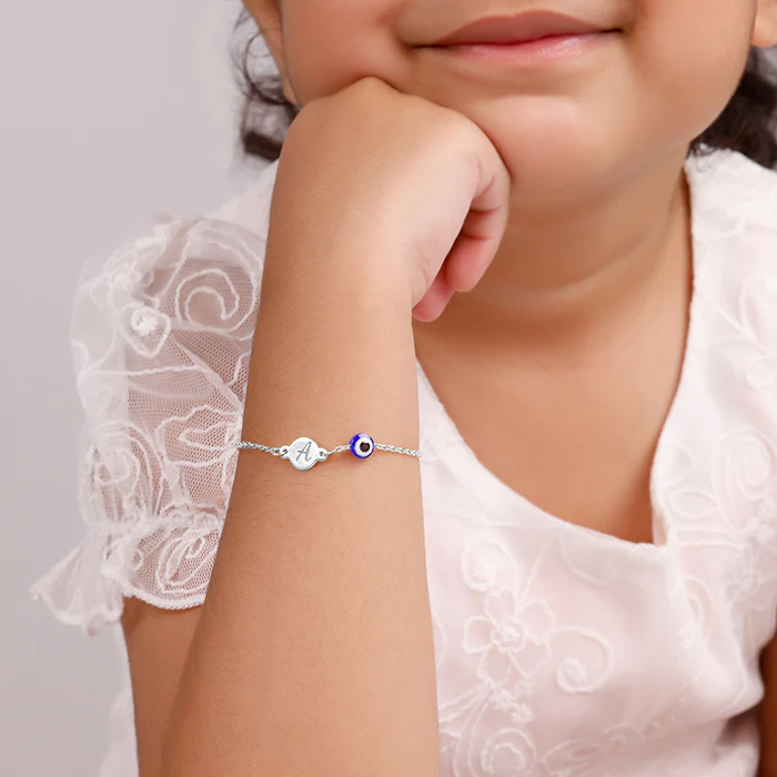 Silver Personalised Envy Gaze Kids Bracelet (2 - 8 Years) - Image 3