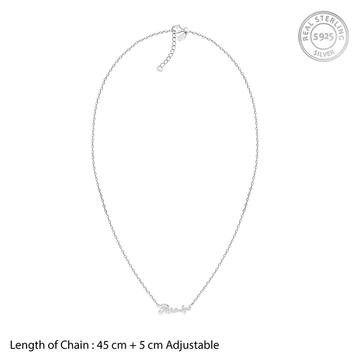 Silver Personalised Evil Eye Heartbeat Necklace - Image 5