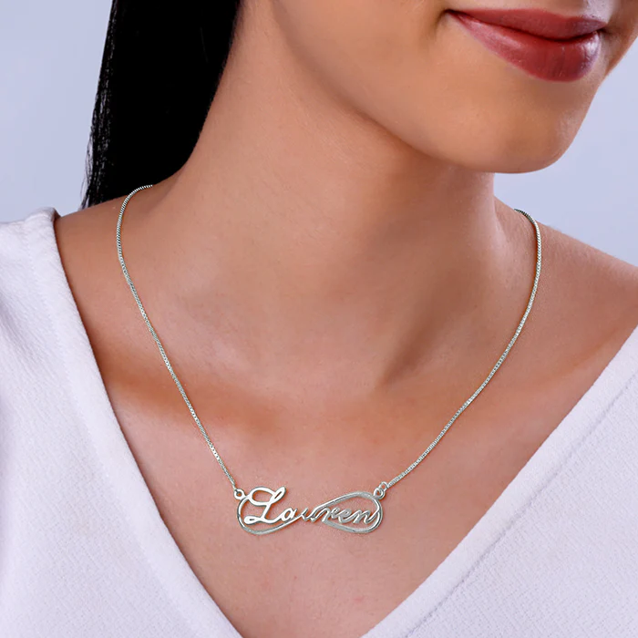 Silver Personalised Infinite Promises Pendant - Image 4