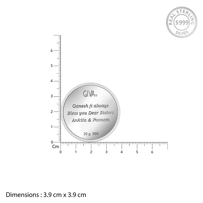 Silver Personalised Ganesha Coin - 20g - Image 4