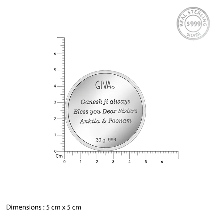 Silver Personalised Ganesha Coin- 30g - Image 4