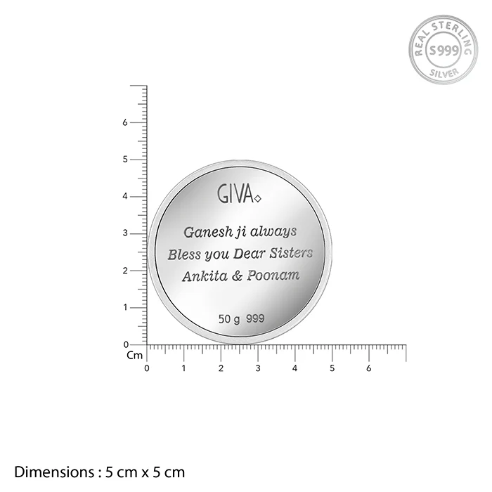 Silver Personalised Ganesha Coin- 50g - Image 4
