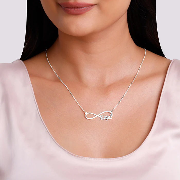 Silver Personalised Infinity Name Necklace - Image 3
