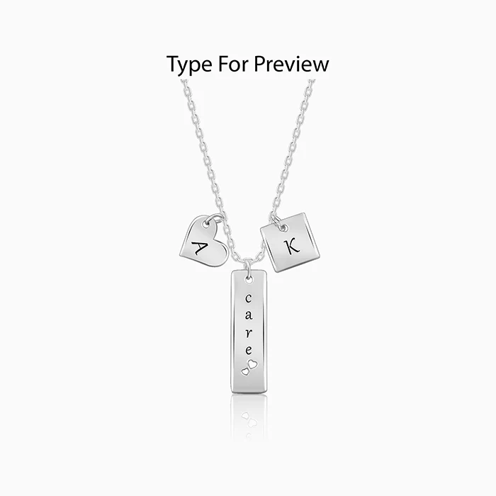 Silver Personalised Initial Charm Pendant With Link Chain - Image 2